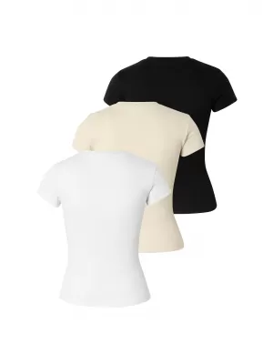 Tricou de dama URBAN CLASSICS TB8569B-23664 NISIP NEGRU/ALB/ALB