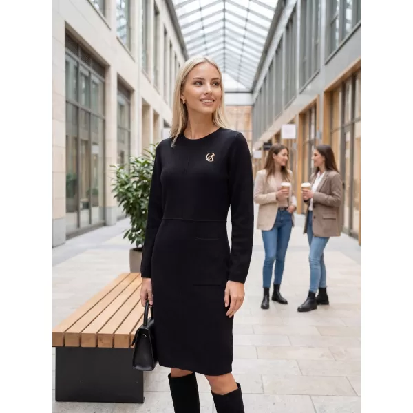  Rochie de dama tricotata ALTISPORT ISIDORE NEGRU 
