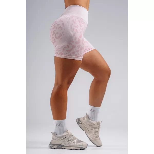  Pantaloni scurți de compresie push-up cu imprimeu leopard NEBBIA PRIMAL 856 LEOPARD ROZ 