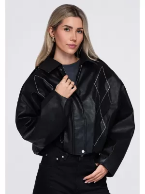 Geaca de dama OMBRE OW-JT-E0004 NEGRU