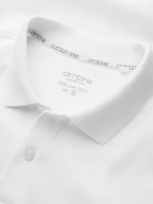 Tricou pentru bărbați cu guler OMBRE OM-POBS-0171 NEGRU/ALB/BEJ