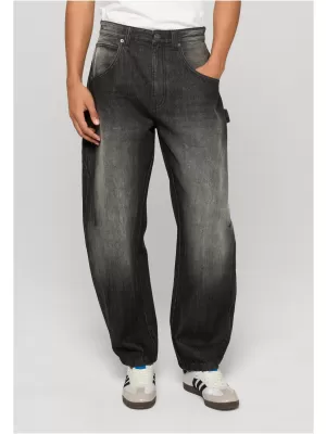Pantaloni pentru bărbați URBAN CLASSICS TB8057 MARMURĂ GRI MIJLOCIU PROFUND SPĂLATĂ