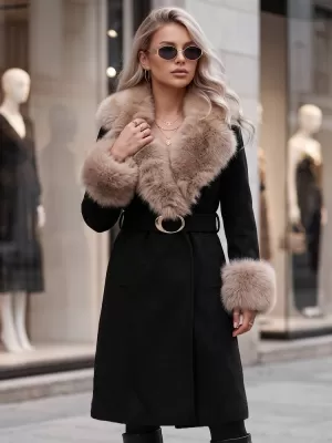 Palton de damă DSTREET TY6067 NEGRU
