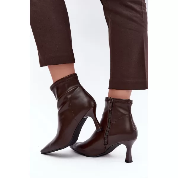  Botine de dama BOTO 7107 CIOCOLATĂ 