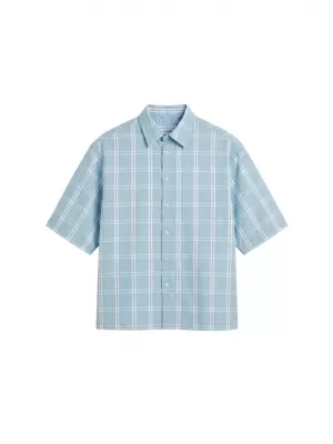 Cămașă pentru bărbați URBAN CLASSICS TB8219-21550 ÎNGHEAȚĂ ALBASTRU