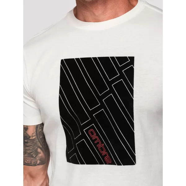  Tricou pentru bărbați OMBRE OM-TSPT-0259 ALB 