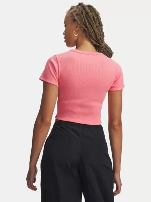 Tricou pentru femei UNDER ARMOUR RIVAL RIB BABY TEE 6000264-600 ROZ