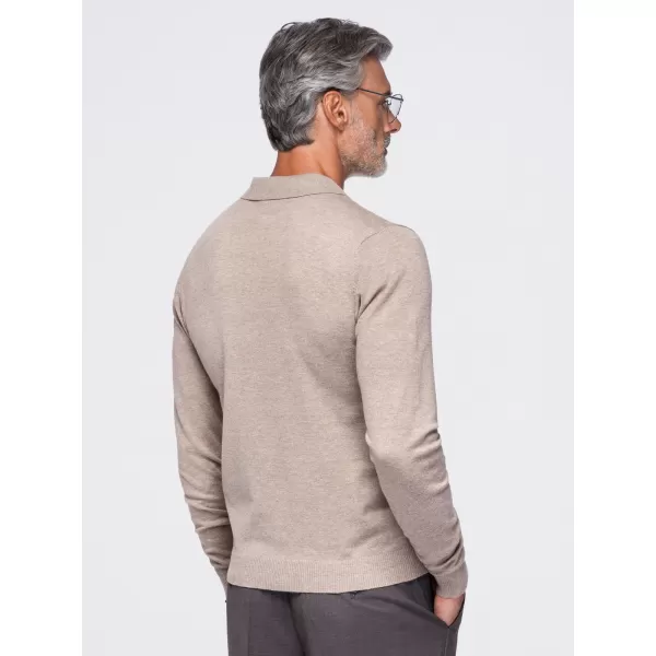  Tricou pentru bărbați cu guler OMBRE OM-POLS-0151 BEJ 