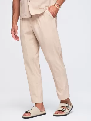 Pantaloni pentru bărbați OMBRE OM-PACP-0312 DE CULOAREA CAFELEI