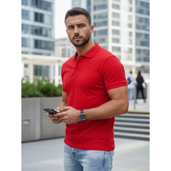  Tricou pentru bărbați cu guler DSTREET PX0515 ROŞU 