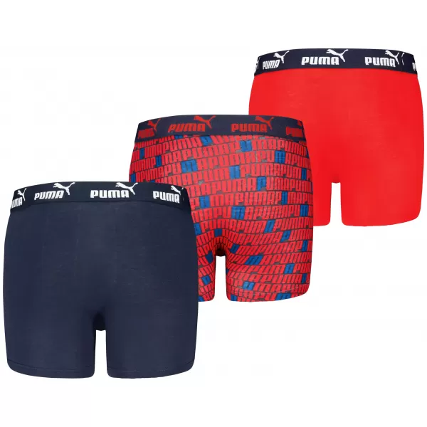  Boxeri pentru copii PUMA ELEMENTS BOYS PRINTED BOXERS 3P 93896702 BLEUMARIN/ROȘU 