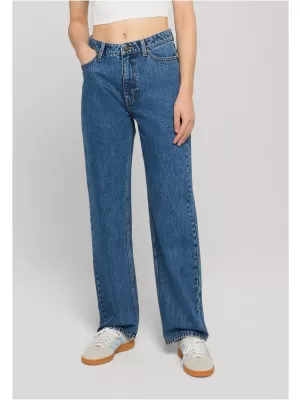 Pantaloni de dama URBAN CLASSICS TB8142 ALBASTRU MEDIU PROFUND SPĂLAT