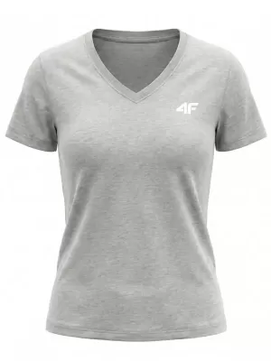 Tricou de damă 4F WMM00TTSHF3307 MELANGE GRI DESCHIS RECE