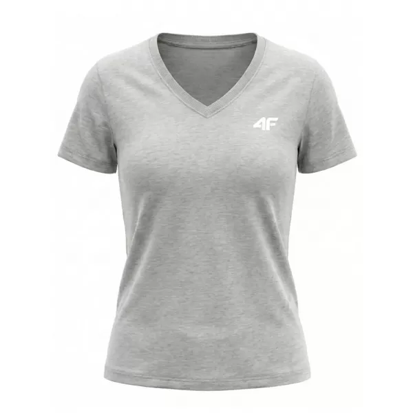  Tricou de damă 4F WMM00TTSHF3307 MELANGE GRI DESCHIS RECE 