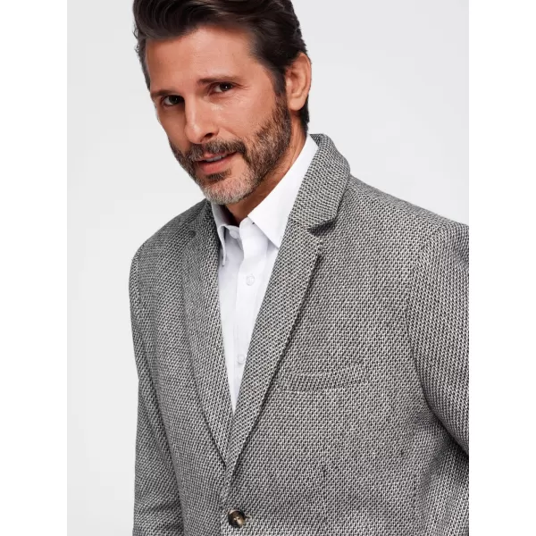  Jachetă pentru bărbați OMBRE OM-BLZB-0130 MELANGE MARO 