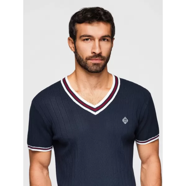  Tricou pentru bărbați OMBRE OM-TSCT-0266 ALBASTRU MARIN 
