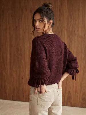 Pulover de dama DSTREET MY2569 BURGUNDIA