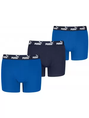 Boxeri pentru copii PUMA ELEMENTS BOYS BASIC BOXERS 3P 93896307 COMBINAȚIE ALBASTRĂ