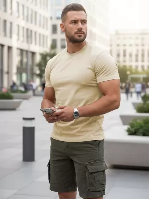 Tricou pentru bărbați DSTREET RX5676 BEJ