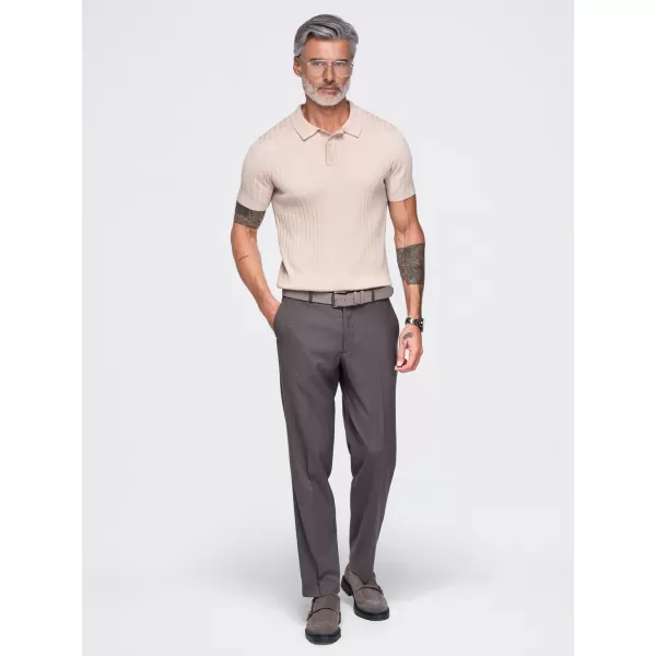  Tricou polo pentru bărbați OMBRE OM-POSS-0180 BEJ 