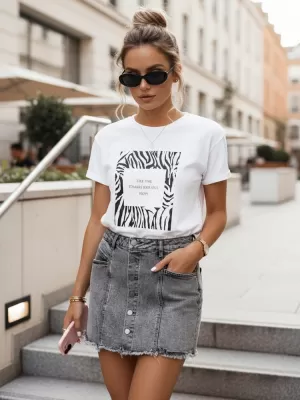 Tricou pentru femei DSTREET RY2499 ALB