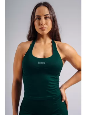 Top cu halter cu sutien încorporat NEBBIA PRIMAL 863 VERDE ÎNCHIS
