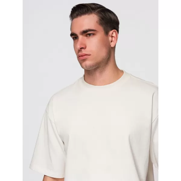  Tricou pentru bărbați OMBRE OM-TSBC-0291 ALB MURDAR/MĂSLINIU PAL/MARIN 