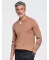 Tricou pentru bărbați cu guler OMBRE OM-POLS-0138 MARO DESCHIS