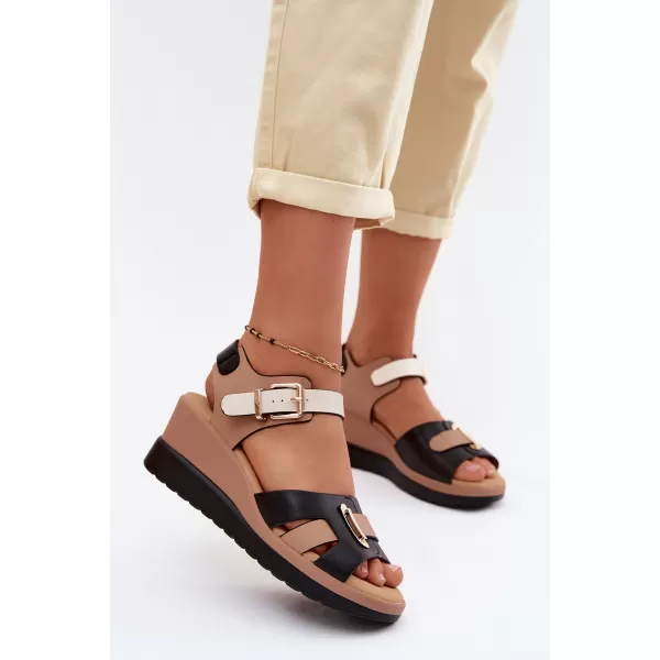  Sandale de dama ARTIKER 58C0316 NEGRU/BEJ 