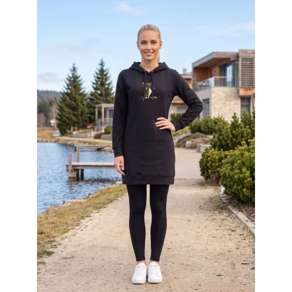 Hanorac prelungit dama ALTISPORT ALW091419 NEGRU SI AURIU 