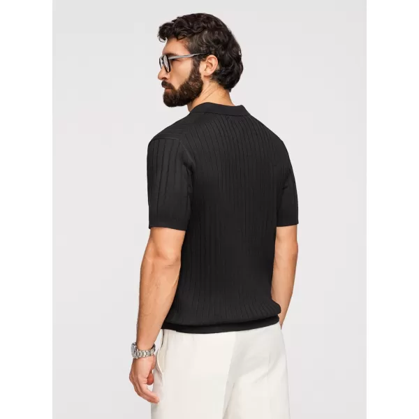  Tricou polo pentru bărbați OMBRE OM-POSS-0180 NEGRU 