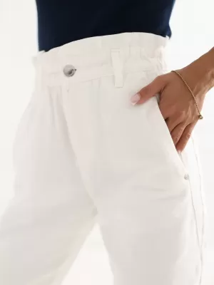Pantaloni de dama SUBLEVEL D70059Z62399A1 ALB