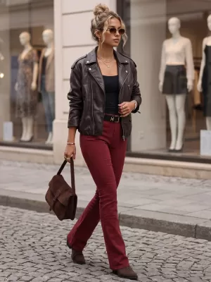 Pantaloni de dama DSTREET UY3111 CLARET
