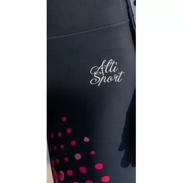 Jambiere premium pentru genunchi pentru femei (marimi noi) ALTISPORT VOJ/ALW109LEG06 ROZ-NEGRU 