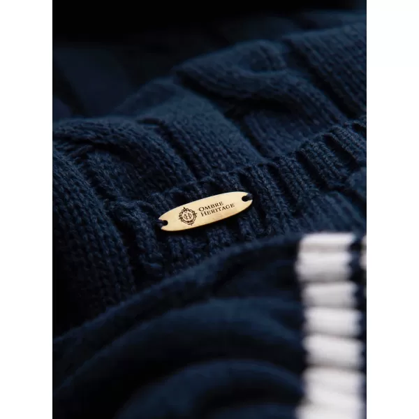  Cardigan pentru bărbați OMBRE OM-SWCD-0196 ALBASTRU MARIN 