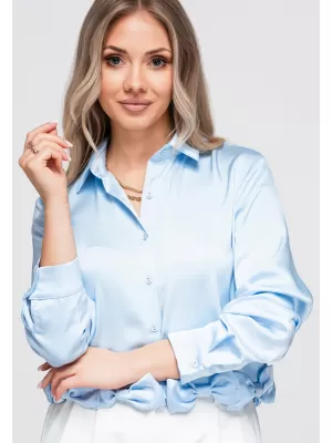 Cămașă de damă OMBRE OW-SH-E0059 ALBASTRU