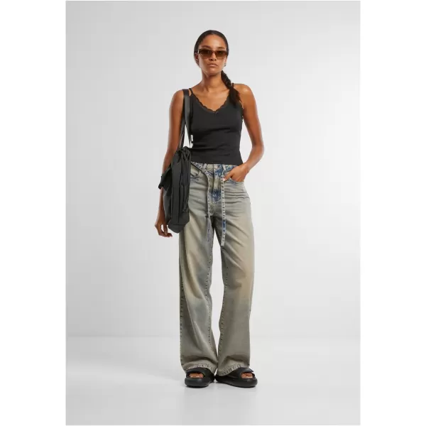  Maieu de damă URBAN CLASSICS TB7514A NEGRU/ALB 