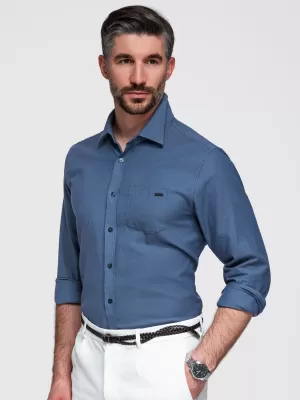 Cămașă pentru bărbați OMBRE K695 DENIM