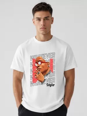 Tricou pentru bărbați DSTREET NX1013R-WH-O ALB