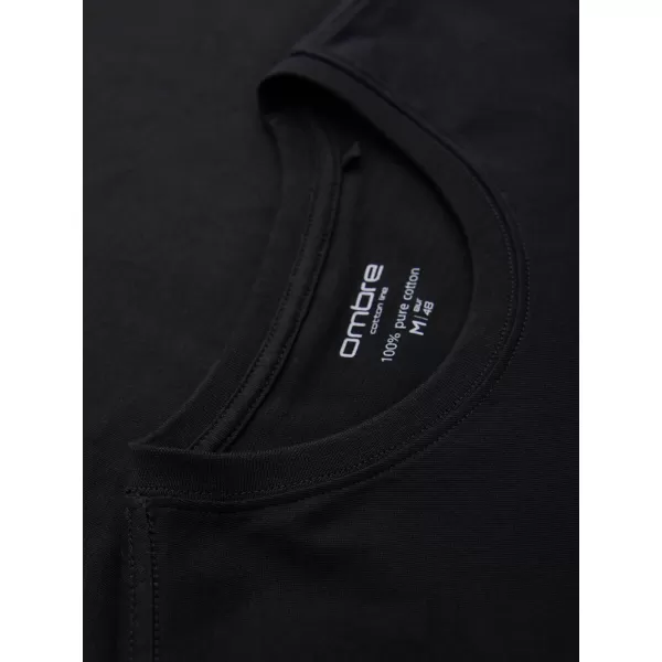  Tricou pentru bărbați OMBRE OM-LSBL-0142 NEGRU 