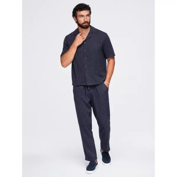  Cămașă pentru bărbați OMBRE OM-SHSS-0222 ALBASTRU MARIN 