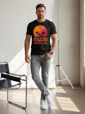 Tricou pentru bărbați DSTREET NX047R NEGRU