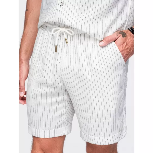  Pantaloni scurți pentru bărbați OMBRE OM-SRCS-0208 APROAPE ALB 