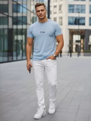 Tricou pentru bărbați DSTREET NX5125R-SK ALBASTRU DESCHIS