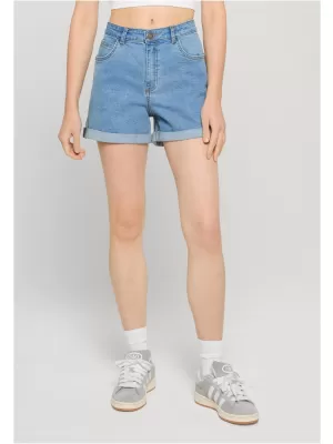 Pantaloni scurți de damă URBAN CLASSICS TB8371 ALBASTRU DESCHIS SPALAT