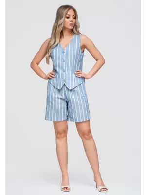 Pantaloni scurți de damă OMBRE OW-ST-E0017 ALBASTRU