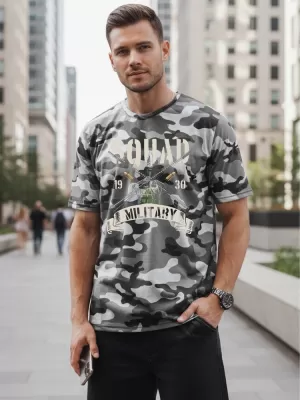 Tricou pentru bărbați DSTREET NX2005R-SL-M GRI DESCHIS