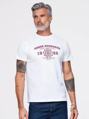 Tricou pentru bărbați OMBRE OM-TSPT-0297 ALB