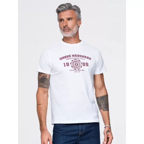  Tricou pentru bărbați OMBRE OM-TSPT-0297 ALB 