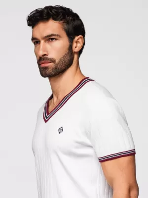 Tricou pentru bărbați OMBRE OM-TSCT-0266 ALB